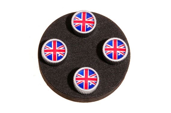 Styled Valve Caps Union Jack Logo C2D19599 NEW