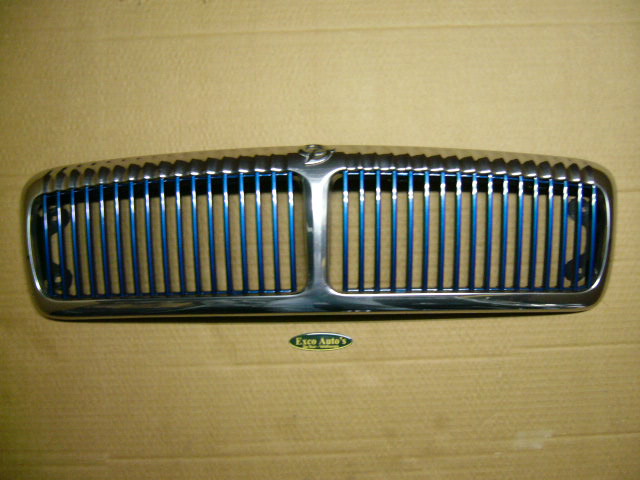 Daimler Grill in Chrome mit Gittereinsatz blau NEU