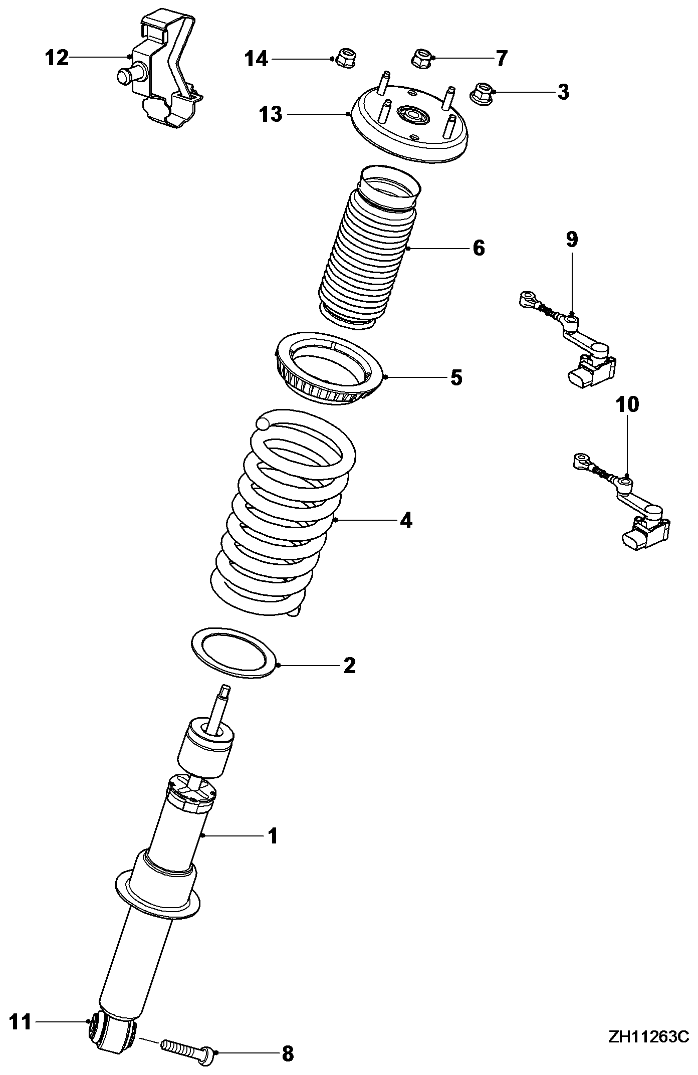 For different XF Models Shockabsorbers rear NEW C2Z18562