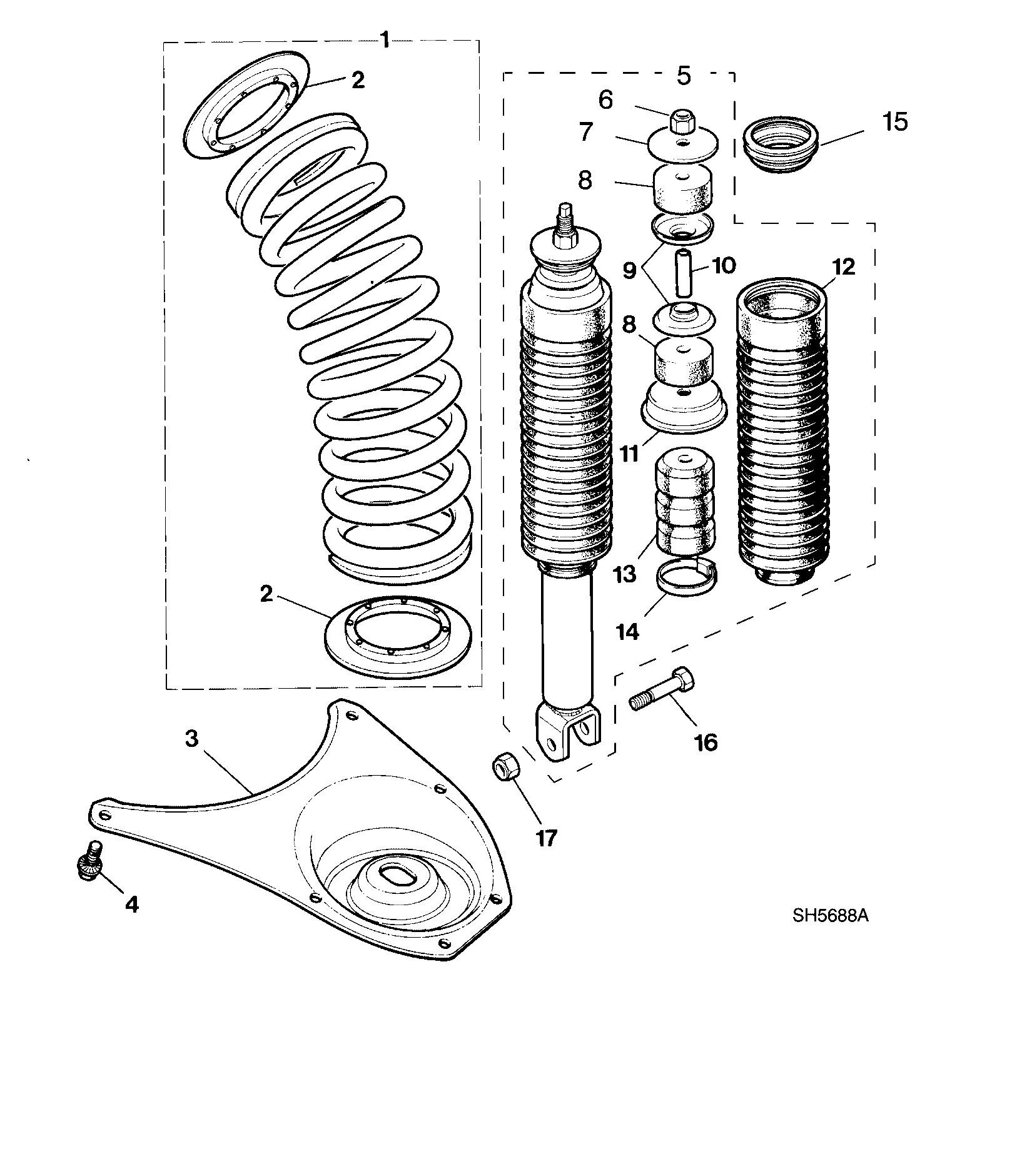 XJ6/XJ12 voor de 6.0L met sportoph. Schokdemper voor NIEUW MMD2140BC