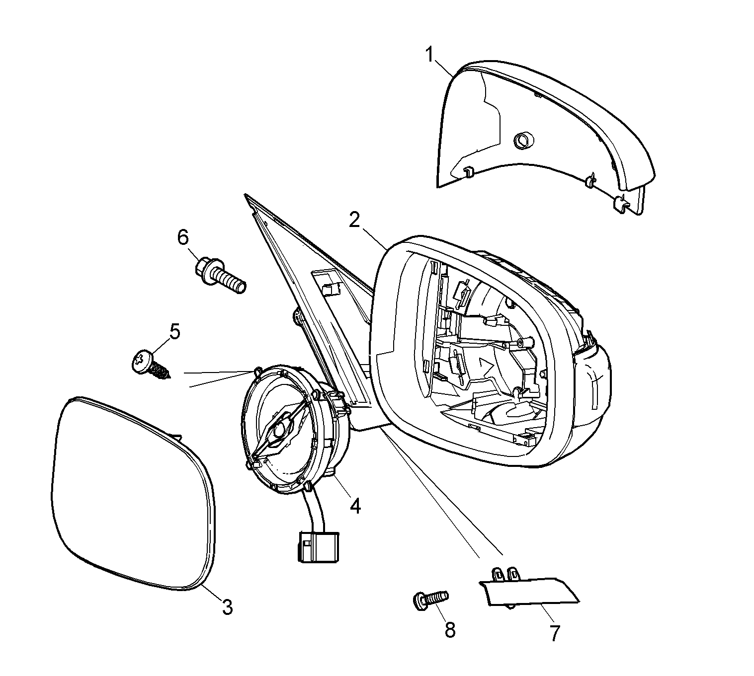 Mirror Cover chrome left NEW C2D5489