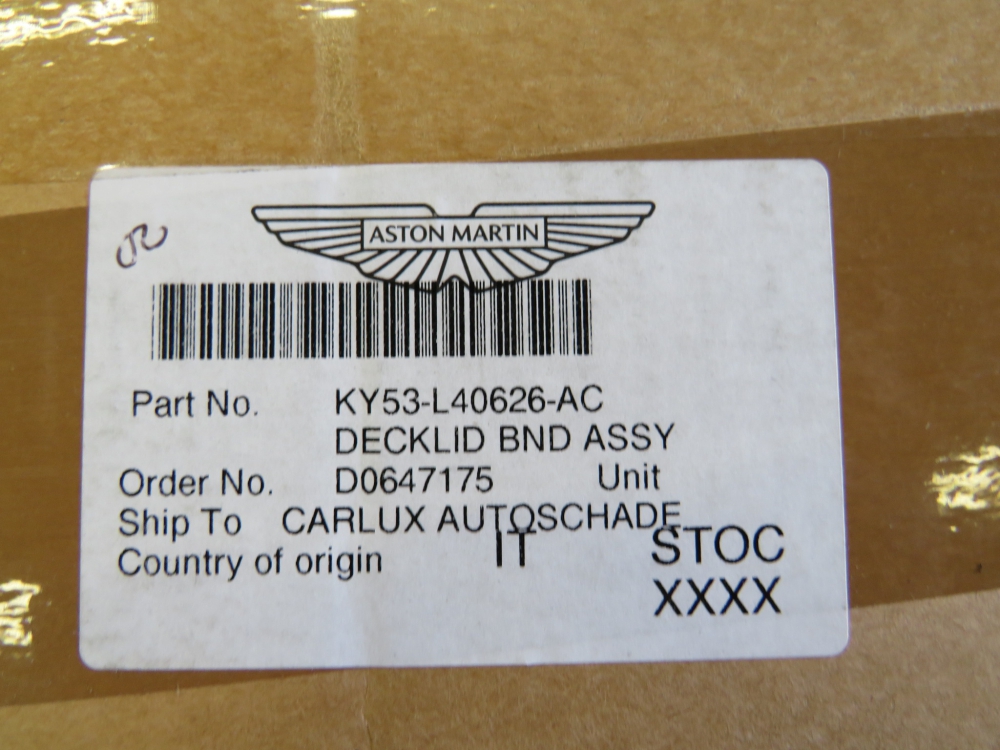 Aston Martin DB11 Volante Decklid KY53L40626AC new